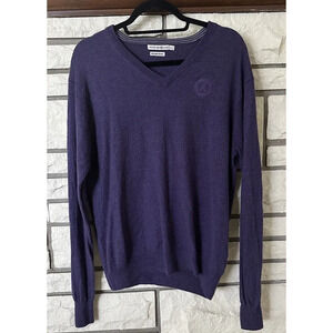 Peter Millar Sweater Mens XL Purple 100% Merino Wool Pullover Golf Preppy Party